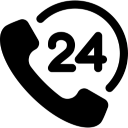 24 Hours Black Icon